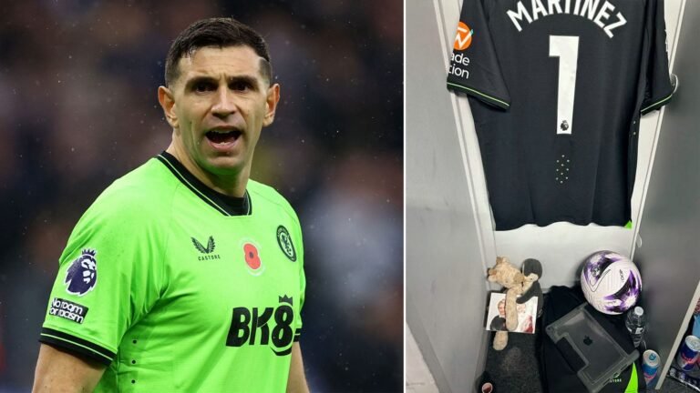 Dibu Martínez mostró su casillero en el vestuario del Aston Villa: el detalle que hizo furor entre los fanáticos